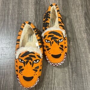 Crewcuts by J Crew orange Slippers with Black Stripes